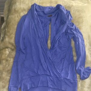 Karma Women's Blue Cowl Neck Sweatshirt